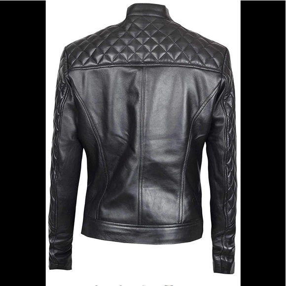 👟 Decrum Real leather black moto jacket NWT - Picture 4 of 6